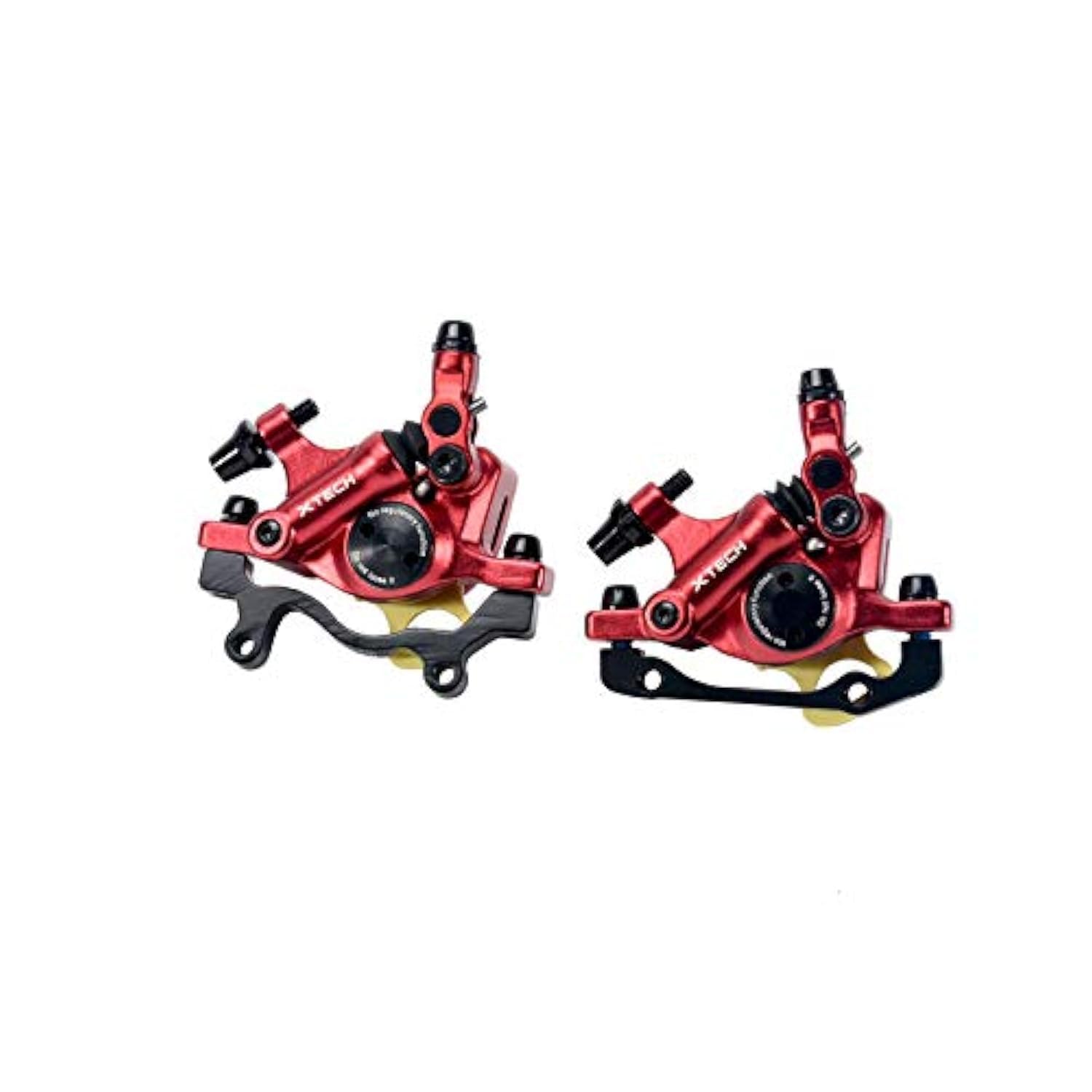 am Zoom MTB Road Line Pulling Hydraulic Disc Brake Calipers Front & Rear (Red)