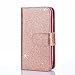 TabPow Galaxy J7 Case, 10 Card Slot - ID Slot, Wallet Folio PU Leather Case Cover with Detachable Magnetic Hard Case for Samsung Galaxy J7 J700 (2015) - Glitter Rose Gold
