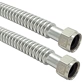 TT FLEX Stainless Steel Corrugated Water Heater Connector Flexible for Water Heater Softener, 3/4" FIP x 3/4" FIP, 24" Length