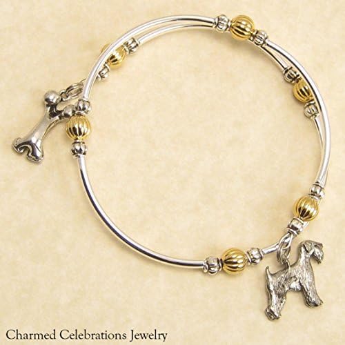 Charmed Celebrations JewelryWheaton Terrier Dog Breed Wrap Bracelet Handmade Charm Bracelet Jewelry Gift Keepsake. Gold, Silver or Black Bead Options