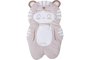 TOPOQ Cute Pram Liner Car Seat Insert Cartoon Bear Baby Stroller Seat Cushion Universal Buggy Head and Body Support Cushion for Infant Newborn Soft Soothing Baby Cushion Pad for Pushchair Baby High Chair