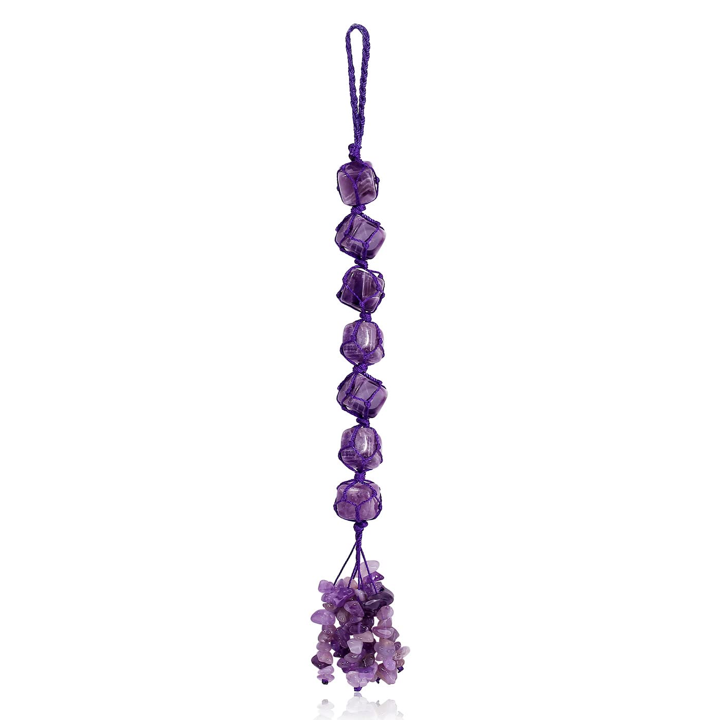 XIANNVXI Amethyst Crystal Hanging Healing Crystals Gemstones Decor Tumbled Stones Car Rearview Mirror Wall Hanging Crystals Reiki Crystal Gifts
