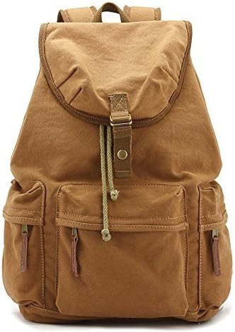DINGYU TFCFL Canvas DSLR SLR Camera Backpack Travel Daypack Cool SchoolBag Rucksack Shoulder Bag with Shockproof Insert &amp; Rainproof Cover