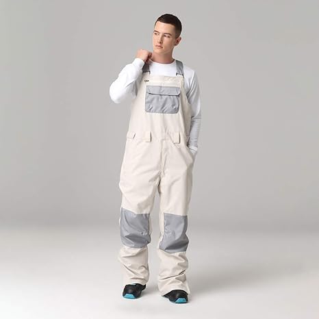 Amazon Co Jp メンズエッセンシャルビブオーバーオールワンピーススキースーツジャンプスーツスーツカバーオールスノースポーツのための冬 の屋外防水スノースーツ ベージュ S ホーム キッチン