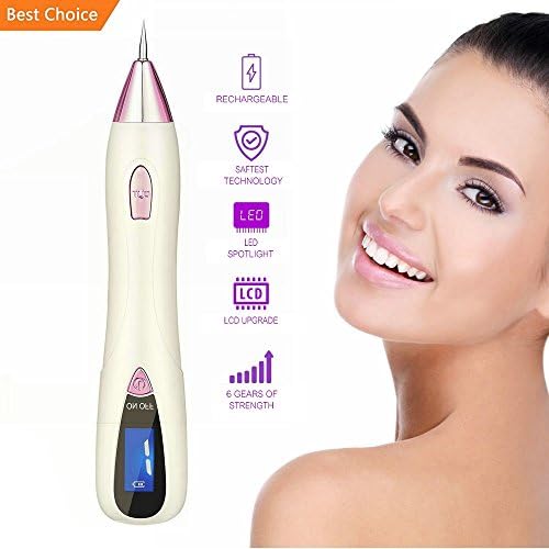 [UPGRADE] Mole Remover Pen, PJYU Newest USB Rechargeable Skin Tag Removal Pen with Spotlight, Home Use Freckle Warts Dot Dark Spot Tattoo Eraser Spot Treatment Machine