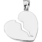 Sterling Silver Broken Heart Charm Pendant