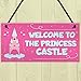 XLD Store Princess Castle Hanging Plaque Door Playroom Bedroom Sign Gift Baby Girls Fairytale Decor