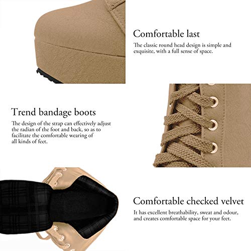 ForeMode-Women-Autumn-Round-Toe-Lace-up-Ankle-Buckle-Chunky-High-Heel-Platform-Knight-Martin-Boots