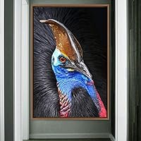 Framed Canvas Wall Art Single Bird Birds Expressive Farmhouse/Country Multicolor Photography Portrait Single - 16x24 inches