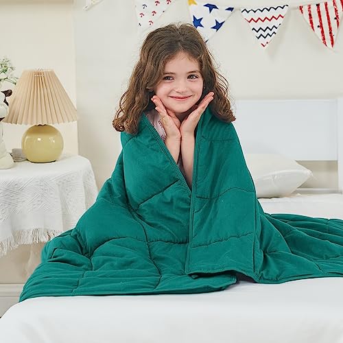 Yescool Weighted Throw Blanket 7lbs, 41" x 60", Green at Amazon