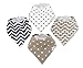 Baby Bandana Drool Bibs by Baby Bee (Set of 4, Gift Set) with 2 snap-buttons latch