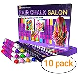 Desire Deluxe Hair Chalk for Girls Makeup Kit of 10 Temporary Colour Pens Gifts, Great Toy for Kids Age 5 6 7 8 9 10 11 12 13 Years Old