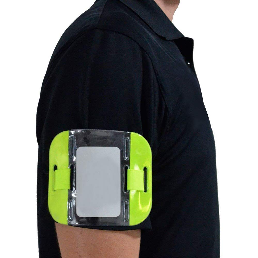 Armband ID Card Badge Holders License Security ID Badge High Visibility Arm Band for Work Pass(Pack of 2, Yellow)