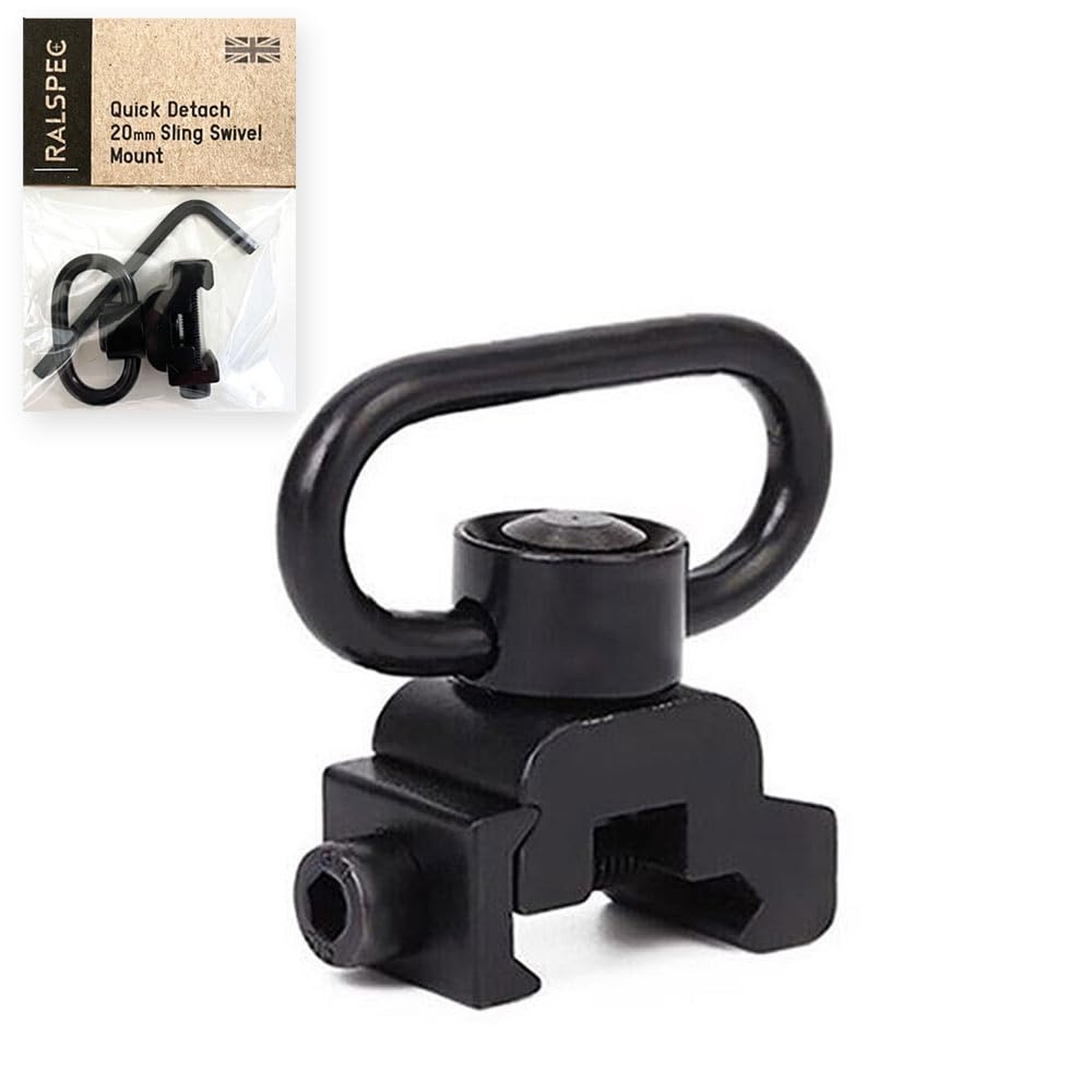 RALSPEC 20mm Weaver Picatinny Sling Swivel Mount Quick Detach Push Button QD Rifle Gun Adapter Point