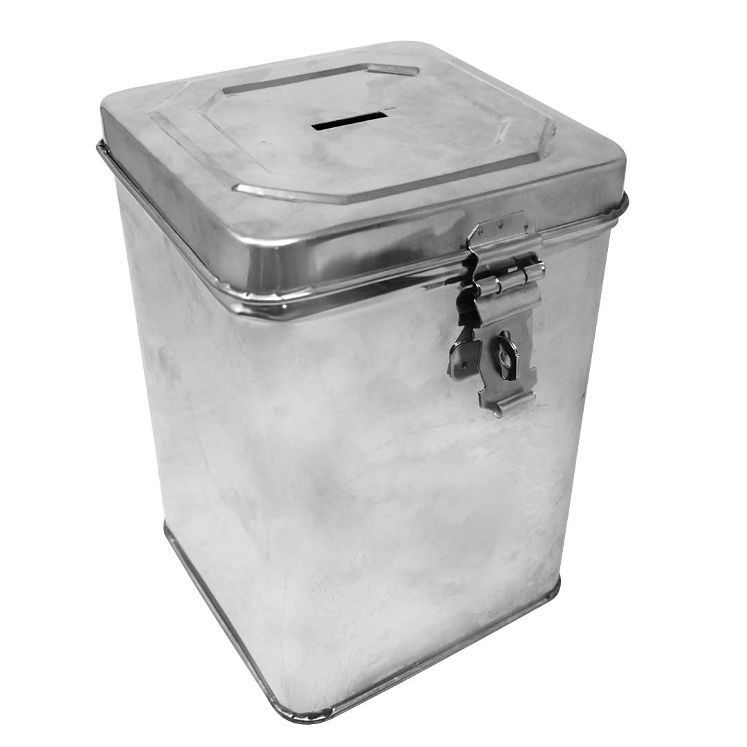 Nutristar Stainless Steel Piggy Bank Saving Box. Lockable and Reusable