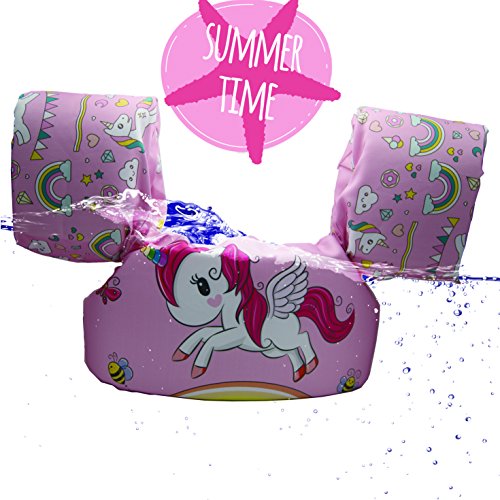 CONHENCI Swim Aid Vest Trainer Life Jacket Floaties for Toddlers(Unicorn)