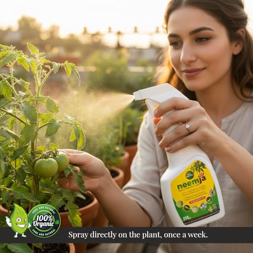 Parle Ropvatika 250ml Neem Oil Spray for Plants | Ready to Use House Plant Bug Killer | Organic Pest Control for Aphids, Mealybugs, Whiteflies & Fungal Infections | Natural Indoor & Outdoor Plant Care