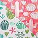 Cactus Watercolor/Blooming Succulents Designer Gift Wrap (6 Sheet Value Pack) - Reversible - Eco-Friendly Wrapping Paper by Wrappily