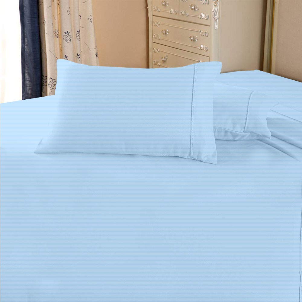 Bed Sheet Set Light Blue Stripe RV Camper & BUNK Bed All Sizes 1000