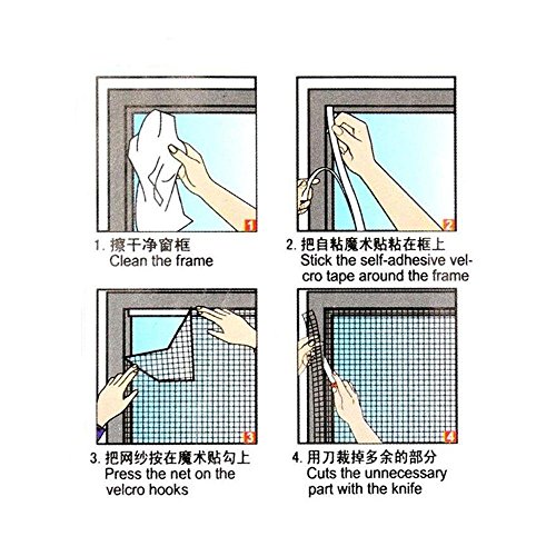Unmengii New DIY Removable Screen Curtain Mosquito Anti-Insect Fly Window Mesh Net