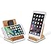 Rerii Bamboo Charge Stand with Aluminum Base, iPhone Charging Dock, iPhone Charger, Stand for iPhone 8/7 / 6 Plus, iPhone Xs, iPhone XR, iPhone 5S, iPad Air, iPad Mini, Support Charging with Case