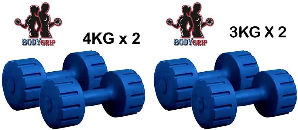 Bodygrip 8KG Dumbbell, 4Kg Set of 2 (Blue)
