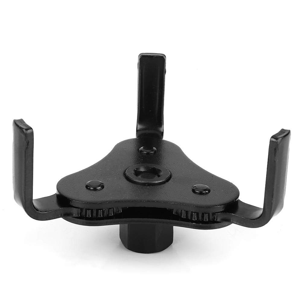 Oil Filter Wrench, 3-jaw Remover Ø 53-108 mm, Wrench Tool Drive Oil Filter Remover with freely Adjustable Size, Strong Handle for 1/2 DR Drive Tool, 13/16 Rotary Handle