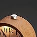 Alarm Clock,Orcbeg alarm clocks for bedrooms /Small Analog Wooden Circular Vintage Travel Digital Alarm Clock Battery Operated/No Tick With Snooze and Nightlight Backlight (LightWoodGrain)