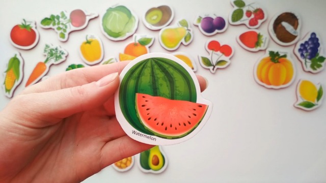 6 Refrigerator+Magnets+kids+FRUITS+VEGGIES