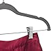 HOME IT 10 Pack Clothes Hangers with Clips Gray Velvet Hangers use for Skirt Hangers Clothes Hanger Pants Hangers Ultra Thin No Slip