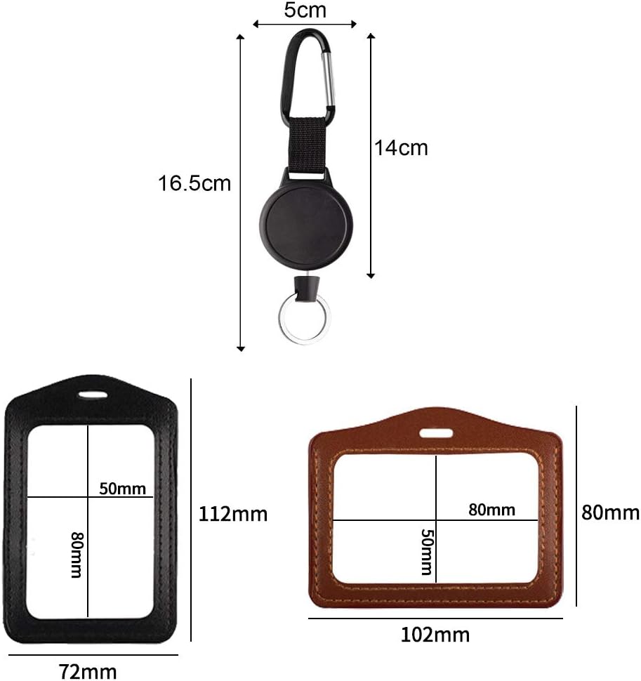 2 Pieces of Heavy Duty Retractable Wire Rope Key Chain Key Disk and 2 ...