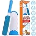 Lint Brush Pet Hair Remover - Reusable Cat Hair Removal Pet Hair Remover for Furniture Clothes Sturdy Handle Dog Lint Brush with Self-Cleaning Base (Upgrade Version Red)