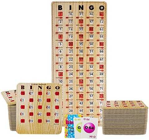 Mr Chips ジャムプルーフビンゴカード スライディングウィンドウ付き ビンゴコールカード75枚 爆安 ビンゴマスターボード1枚 タン木目ビンゴ カード