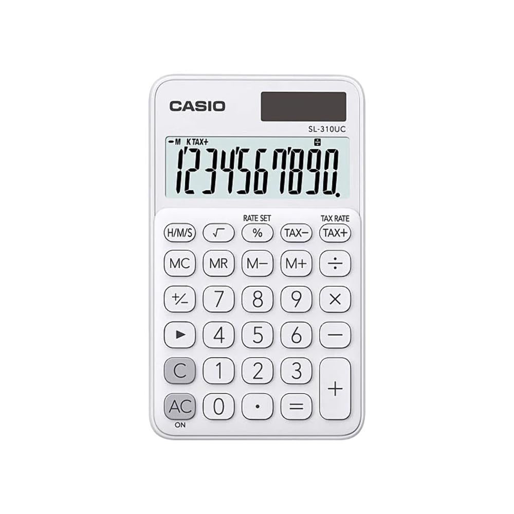 CASIO SL-310UC-WE Calculator, 0.8 x 7 x 11.8 cm, White