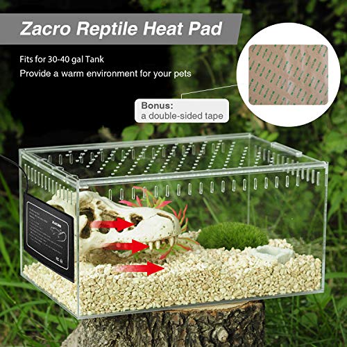 Zacro Reptile Heat Pad Temperature Adjustable Under Tank Heater for