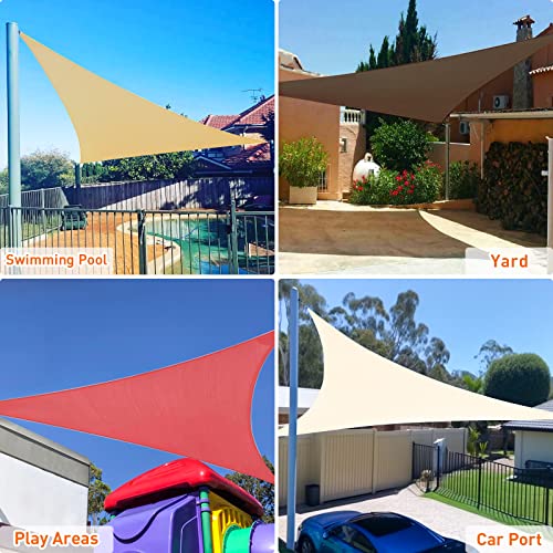 Artpuch 25'x25'x25' Cream Sun Shade Sail UV Block 185 GSM AT0610 Commercial Customize Rectangle