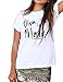 Haola Womens Fashion Loose Street Funny Printed Tees Casual T Shirts Summer Tops S White