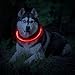 LED Pet Dog Collar, MAXIN Led USB Rechargeable Pet Safety Collar Waterproof Light up Length 50cm (19.5in ) Adjustable Flashing Collar( RED )