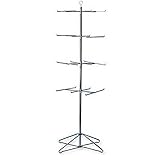 4 Tier Wire Floor Spinner Display Rack in Chrome