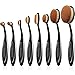 EmaxDesign Makeup Brushes 8 Pieces Oval Makeup Brush Set Professional Foundation Concealer Blending Blush Liquid Powder Cream Cosmetics Brushes, Toothbrush Curve Makeup Tools For Face and Eyes