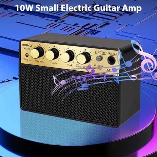 Amplificador de Guitarra Elétrica Portátil com Bateria Recarregável, Bluetooth, Entrada AUX, Saída para Fones, 10W de Potência, Design Compacto Ideal para Prática em Casa, Estúdio e Viagens