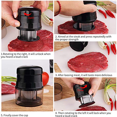 Needle Meat Tenderizer, Premium Professional Meat Tenderizer Tool, Perfect 56 Stainless Steel Ultra Blades for Tenderizing Beef, Chicken Steaks, Pork and Lamb Premium Cooking Tools Accessories-1pcs