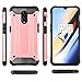 AnoKe Compatible with OnePlus 6T Case,Hybrid Rugged Dual Layer Armor Grip with Rugged Defender Shock Absorption Bumper Design Protective Phone Cover for OnePlus 6T JGTJ Rose Gold