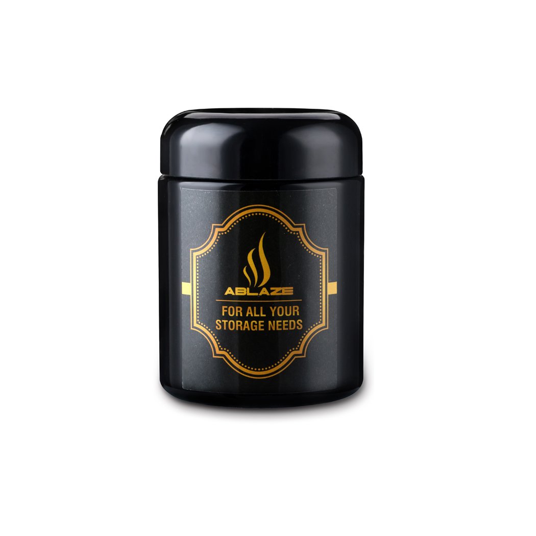 Tarro de cristal ABLAZE de 250 ml negro UV – a prueba de olores