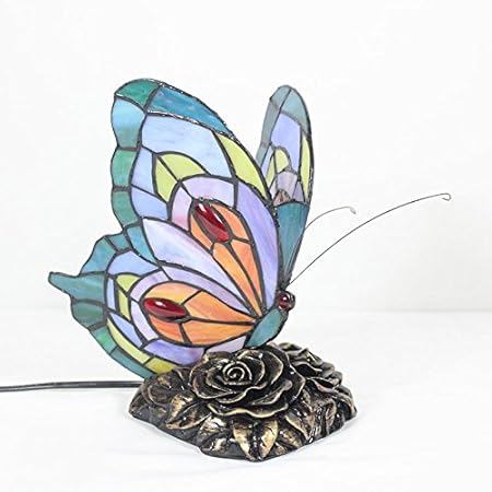 テーブルランプ 蝶 1灯ステンドグラス ティファニー調 枕元スタンド ナイトライト
