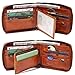 RFID Men's Leather Zipper wallet Zip Around Wallet Bifold Multi Card Holder Purse (Handmade Brown)