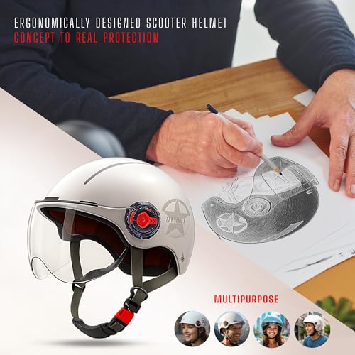 Aishini Bike Helmet Mountain & Road Bicycle Helmets for Men Women with Clear Visor Removable Goggle, Cycling Helmet, Adult Vespa Helmet, Multi-Sport Protection for Skating, Scooter, Skateboarding