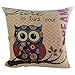 GBSELL Pillow Cover Owl Retro Embroidery Pillow Case Sofa Throw Cushion Cover Home Decor,45cm45cm (A)