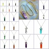 Rock Crystal Quartz Hexagonal Healing Point Pendant Chakra Cut Gemstone Jewelry Necklace