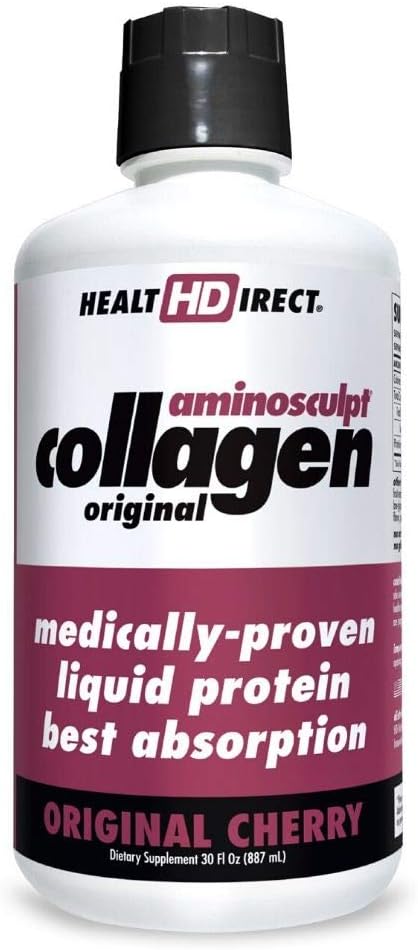 AminoSculpt Liquid Collagen Supplement (Tart Cherry Flavor) from Health Direct, 30 Fl Oz, 16,000 mg Strength: Health & Personal Care